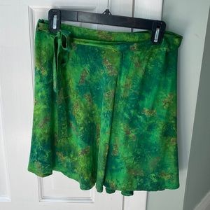 Bright Green Dragonfly Wrap Skirt